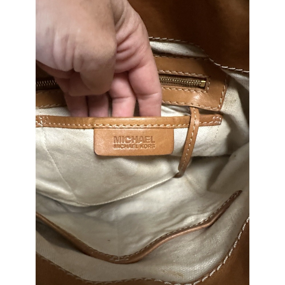 Y2K Michael Kors Gold MK signature logo hobo shoulder bag purse studs Rare - Picture 13 of 16